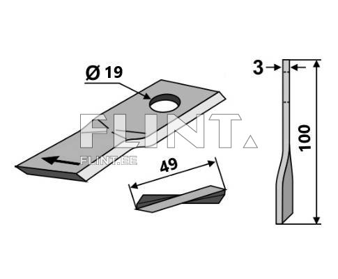 Tera Claas/Pöttinger 9041778 P (105x49x3; ava 19mm)