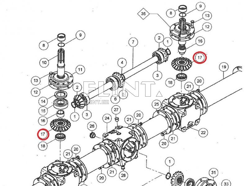 Reduktori koonus hammasratas 9477 (z20, ava 40mm)