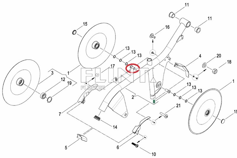 Polt M16x1,5 (vasak) AC36094461 Kverneland