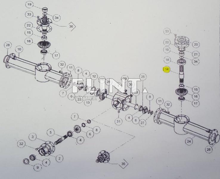 Reduktori võll 9055 (14t.)
