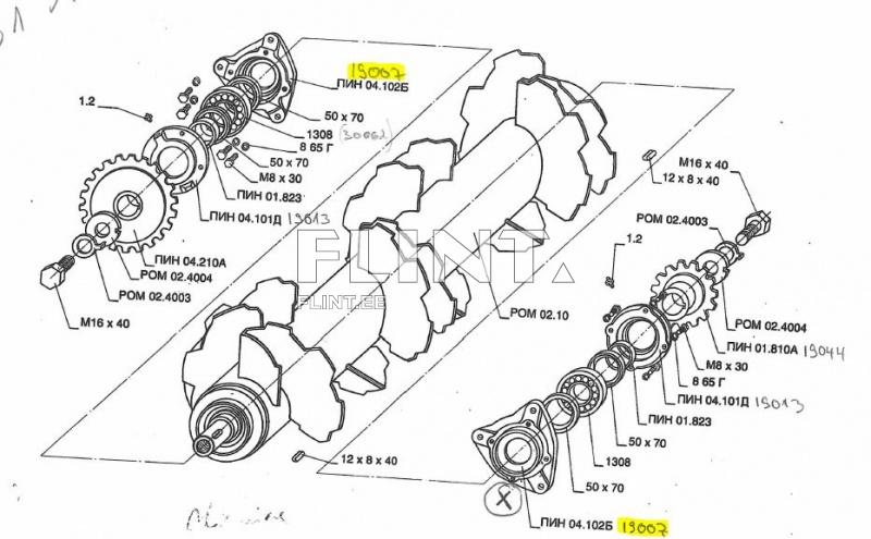 Etteveovõlli laagripesa PIN 04.102