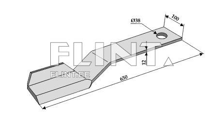Jäätmaaniiduki tera Spearhead, McConnel 7770700 (650x100x12mm; ava 38mm) parem