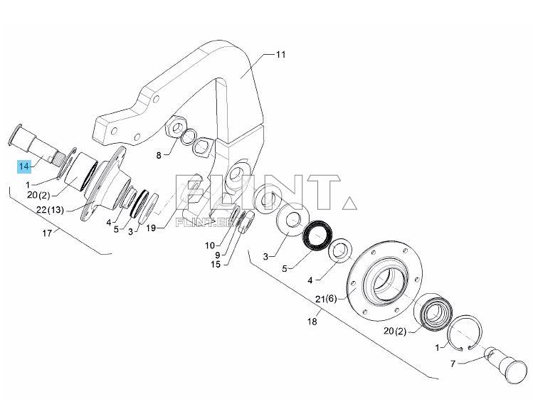 Rummu telg D65/50x149 M36x1,5 (45510041) vasak Lemken Rubin 12