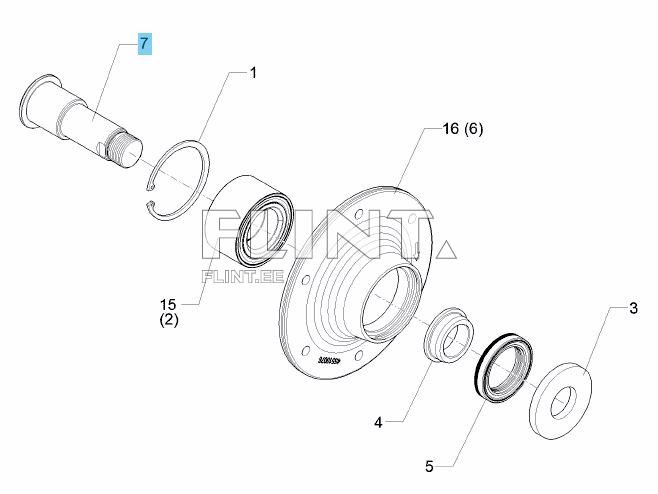 Rummu telg D65/50x149 M36x1,5 (45510040) parem Lemken Rubin 12