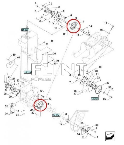 Elevaatori tähik New Holland 84437648 (z11; ava 35mm)