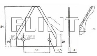 Tera Claas 6112031 (ava 6mm; paksus 3mm) tihe hammas