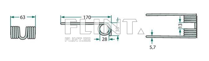 Koguri pii Vicon 16618933 (170x63x5,7; ava 28mm)