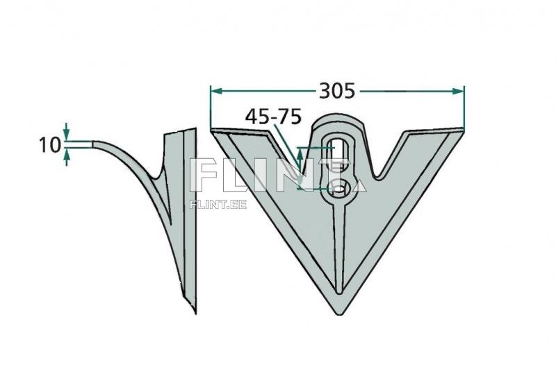 Hanijalg 300x10 (45-75mm ts-ts) Kver, Köckerling