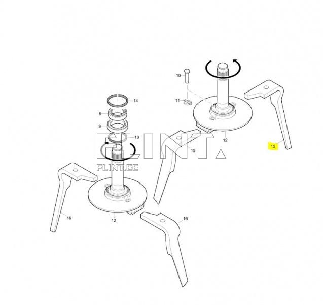 Mullafreesi tera 965781 (vasak) Amazone