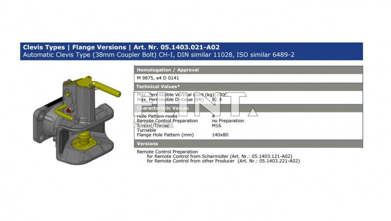 Haakekonks Scharmüller 05.1403.021 (140x80mm) automaatlukustiga