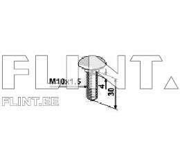 Polt+mutter M10x30 10,9 (nelikant) DIN603