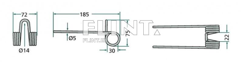 Koguri pii Deutz-Fahr (185x75x5mm; ava 30mm)