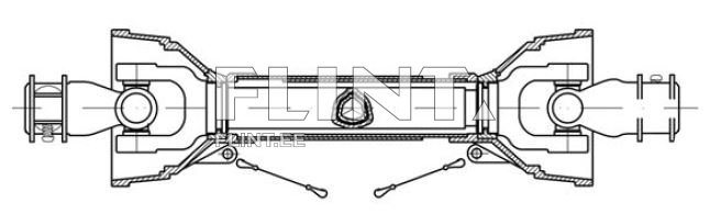 Kardaan z6 x z6 L-1250mm - rist 30,16x92mm (kolmnurk)