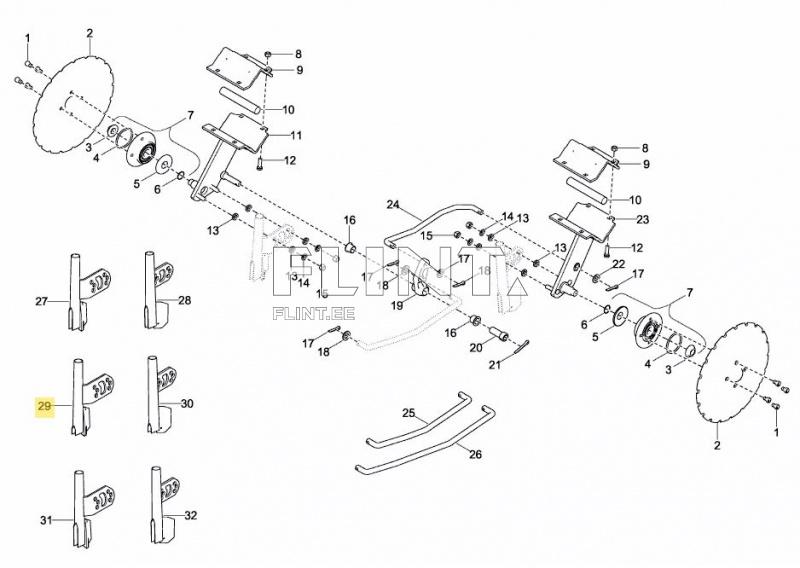 Seemendi juhttoru (parem, lühike pilu) Väderstad 432119 originaal