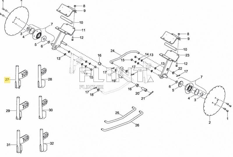 Seemendi juhttoru (parem, pikk pilu) Väderstad 432117 originaal