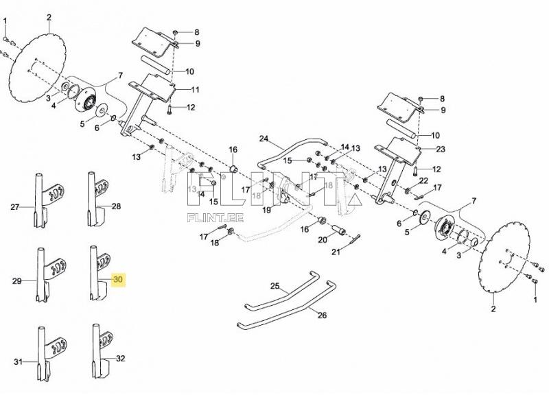 Seemendi juhttoru (vasak, lühike pilu) Väderstad 432118 originaal