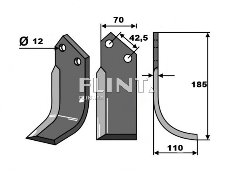 Mullafreesi tera Cosmo UM (vasak) (185x110x6; ava 12mm)