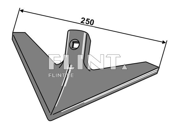 Toode on V-kujuline terasplaat, mille laius on 250 mm ja millel on keskel auguke, et hõlbustada kinnitamist.