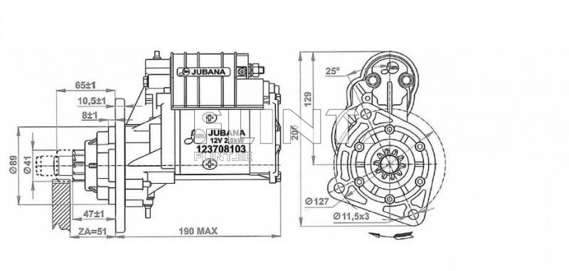 Starter 12V 2,8 kW z11 - Balkancar, Ursus, Zetor, Valtra