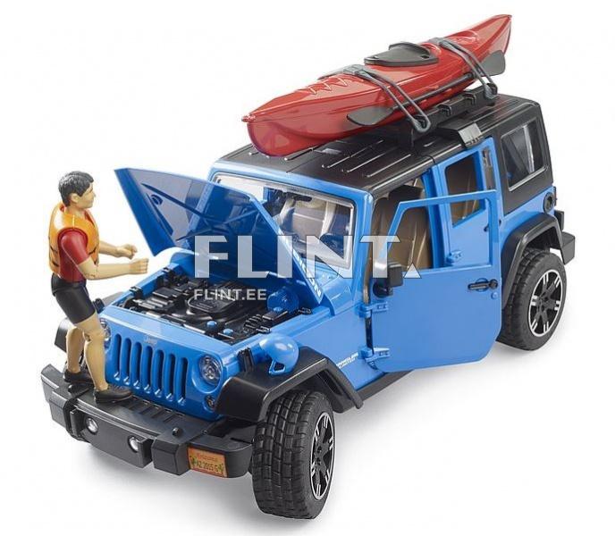 Jeep Wrangler (32,9x14,4x14,2cm) + kajak Bruder