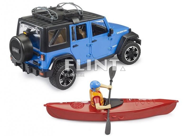 Jeep Wrangler (32,9x14,4x14,2cm) + kajak Bruder