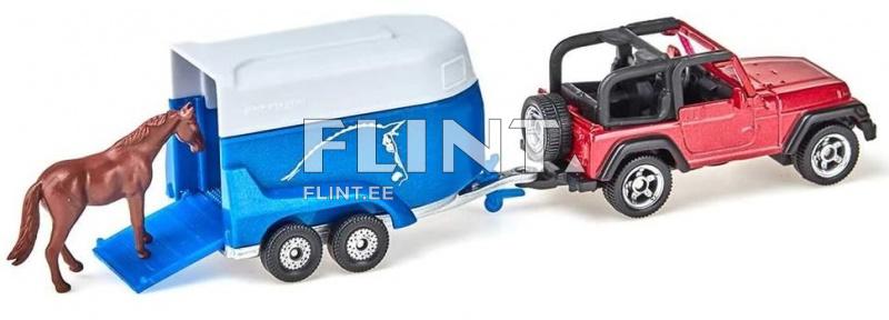Jeep + haagis hobusega SIKU 1:87 (146x38x42mm)