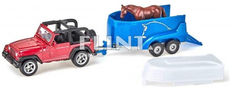 Jeep + haagis hobusega SIKU 1:87 (146x38x42mm)