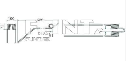 Kaaruti pii Kuhn K8011670, 57763700 (600x100x10,5mm; ava 51mm)