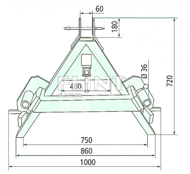 Kahepiigiline tõsteseade 3P kinnitusega