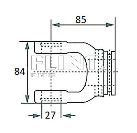 Kardaani kahvel sidrun 39,5x49 - rist 27x75mm Walterscheid SC25