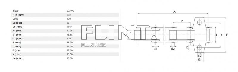 Kallakukett Claas 5200680 Lexion (välimine) L=4147mm