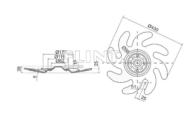 Ketas 430x5mm Väderstad 473585 vasak