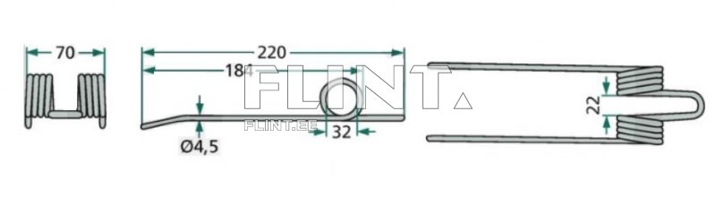 Koguri pii New Holland 80161367, 161367 (220x70x4.5mm; ava 32mm)