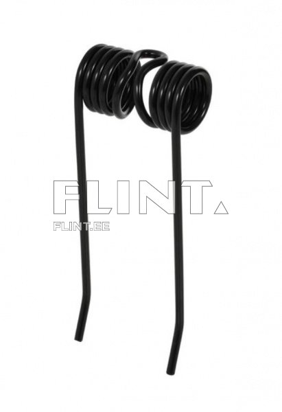 Mustast metallist spiraal, millel on kaks sirget jalga ja kaks keerdu keskosas.