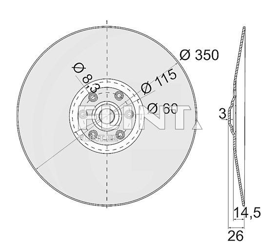 Toode on ringikujuline, mille diameeter on 350 mm. Keskel on rikas koonus, millel on mitu erineva läbimõõduga avaus.