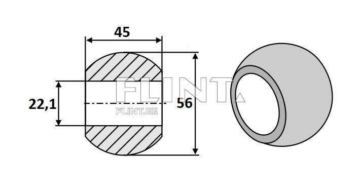 Kuulhülss alumine Cat.1/2 (22x56mm)