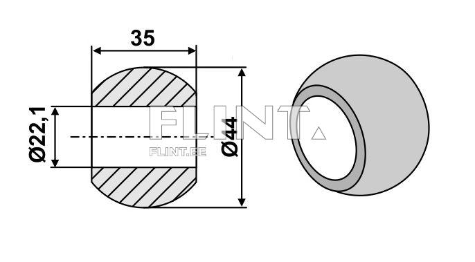 Kuulhülss alumine Cat.1 (22x44mm)