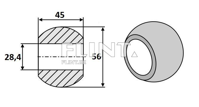 Kuulhülss alumine Cat.2 (28x56mm)