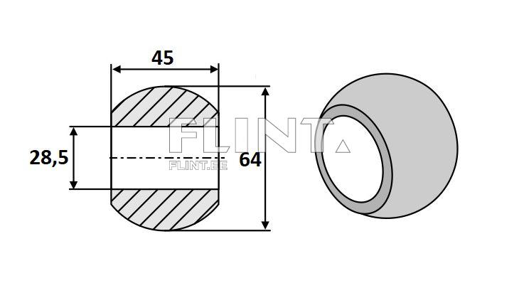Kuulhülss alumine Cat.3/2 (28x64mm)