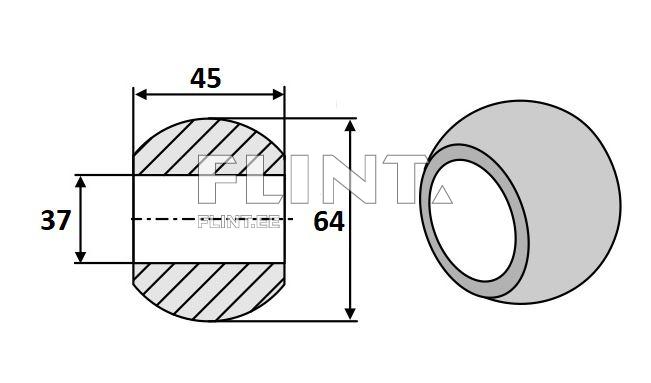 Kuulhülss alumine Cat.3 (37x64mm)