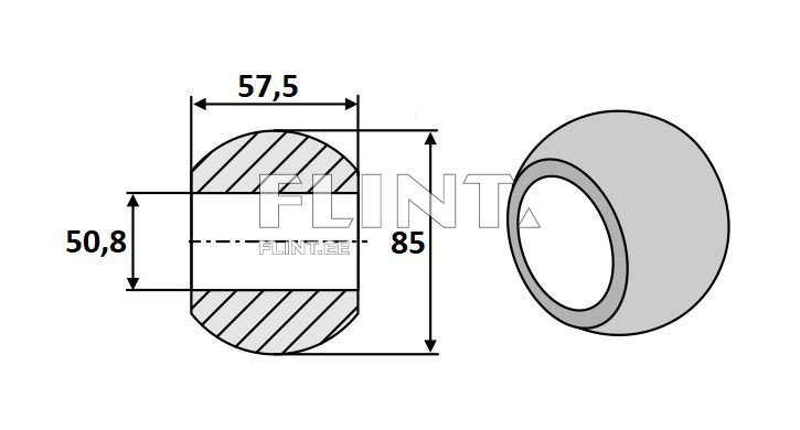 Kuulhülss alumine Cat.4 (50,8x85mm)