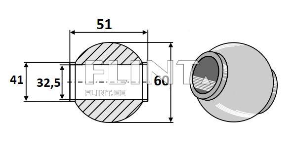 Kuulhülss ülemine Cat.3 (32,5x60mm)