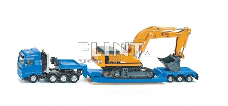 Veoauto MAN TG-A ekskavaatoriga SIKU 1:87 (245x53x72mm)