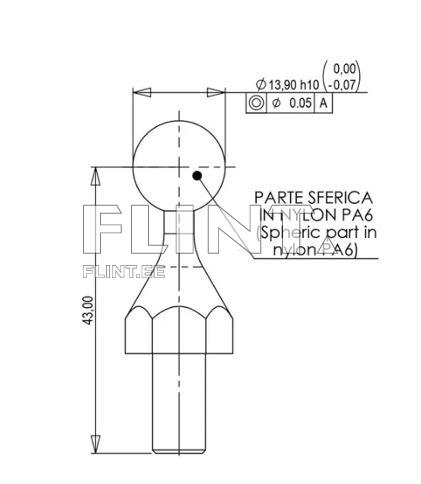 Joysticku munakas 13,9mm-M6 IMCL