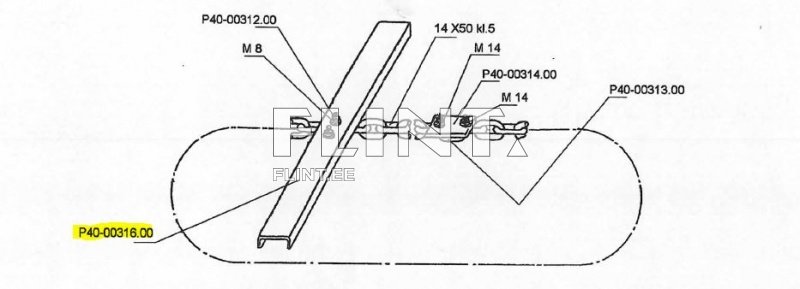 Transportööri laba PTU-17 - P40-00316.00 (L=835mm)