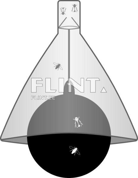 Seade koosneb koonusja ülaosaga läbipaistvast ja mustast osast, kus on nähtavad väiksed putukad. Ülaosas on avad, kust putukad sisse pääsevad.