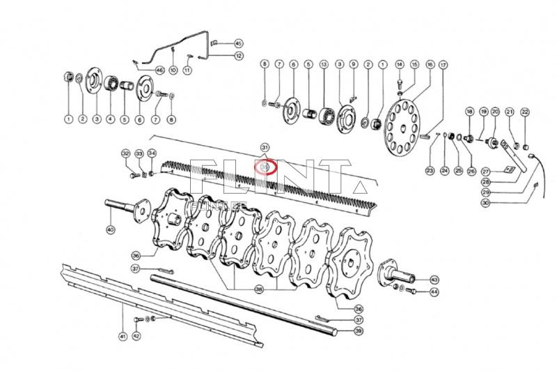 Peksutrumli siinide kmpl (V+P) Claas 1775320 (L=1305 mm)