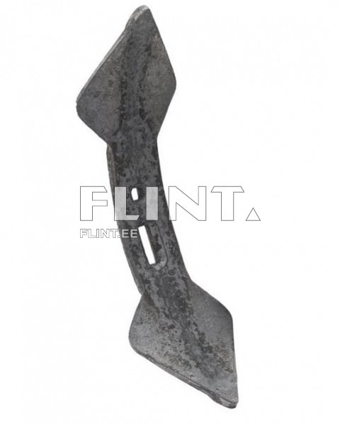 Toode, millel on iseloomulik kuju, meenutab kolmnurki ja on valmistatud metallist. Sellel on kaks teravat serva ja keskel on augud. Tootel on hallikas metalliline pind.