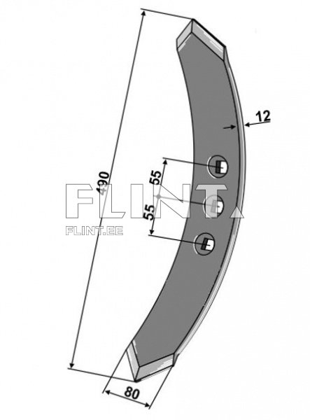 Pii ots 490x80x12 (ts 55-55) Väderstad 444989, 444898-1