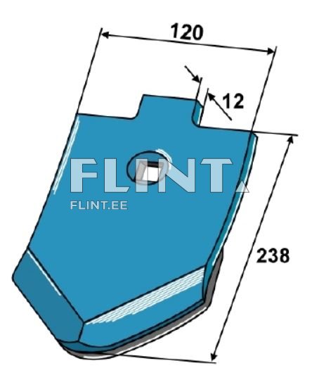 Pii ots  3374392 (238x120x12mm) kõvasulamiga  Lemken, Amazone, BBG